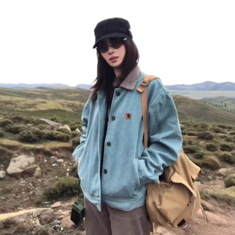 Autumn Carhartt 2025Fw Carhartt Peacock Green Detroit Lapel Jacket Men's and Women's Jackets