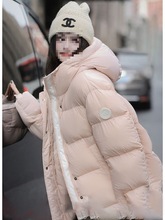新款羽绒服女中长款冬季时尚加厚过膝连帽保暖外套短款面包服