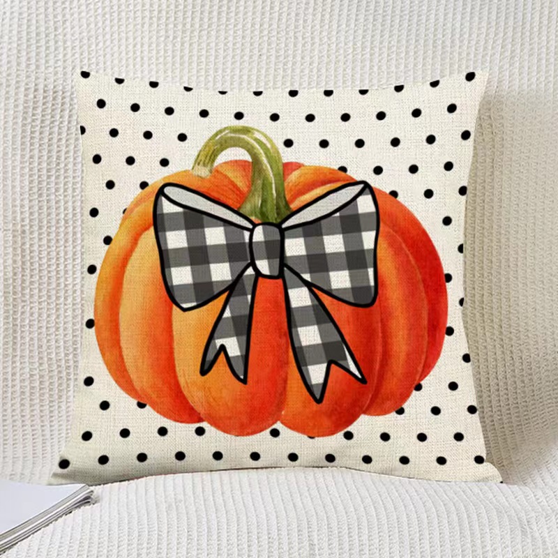 Transfronterizo Amazon Halloween impresión lino almohada cubierta bruja calabaza decoración doméstica almohada cubierta