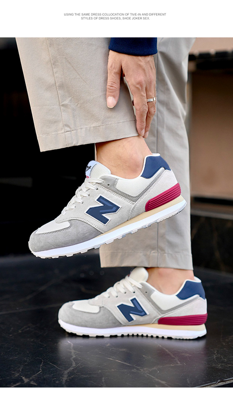 Giày sneaker nữ chạy bộ mesh thoáng mát phong cách Balance 574 — P574 Ngôi Sao Xám Trắng chi tiết 21