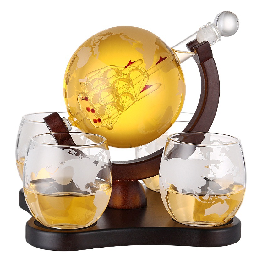 Ins5 conjunto vaso de vidrio resistente al calor decantador de tierra Luz de lujo whisky vodka vino separador