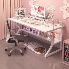 ホワイトゲーミングテーブルコンピュータテーブルデスクトップホームオフィスデスクと椅子セットシンプルな寝室のデスク学習ライティングデスク