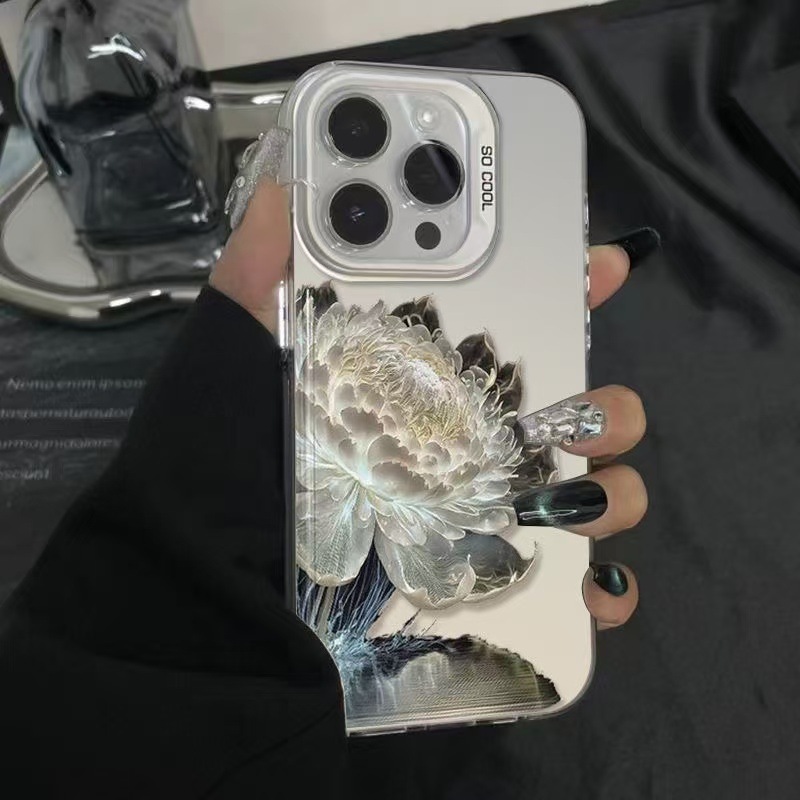 Nuevo loto blanco para iPhone 16 funda para teléfono móvil Apple 15promax/14 anti-caída 13pro12 Europa y América 11