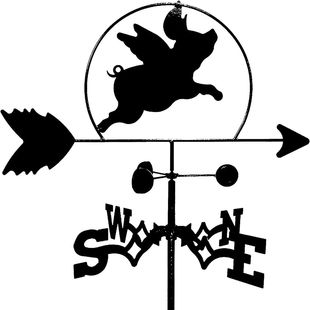 . Cross-border Amazon Stainless Steel Paint Pig Wind Vane Ornaments Courtyard Outdoor Iron Wind Vane