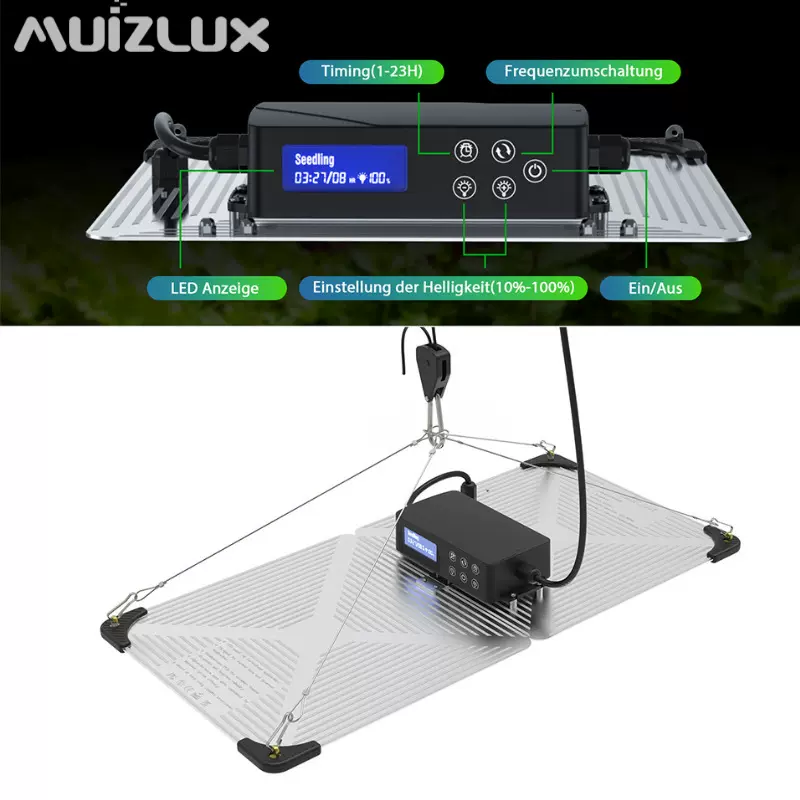 LED超薄量子板植物生长灯跨境爆款120W全光谱补光灯调光室内种植