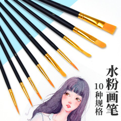 10 oil paint brush set nylon gouache pen stick short stick gouache art brush painting brush oil paint brush set