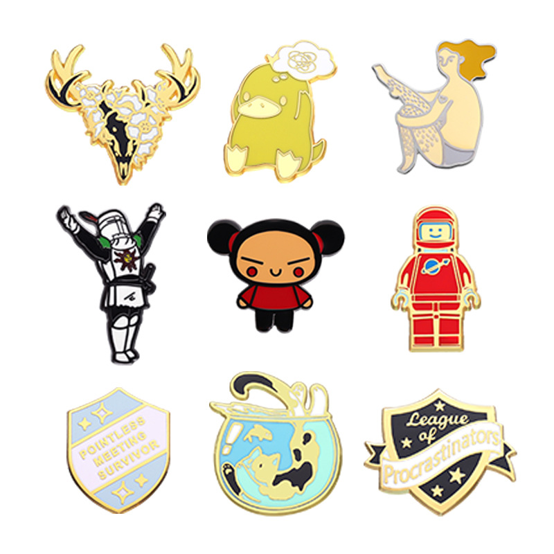 Cartoon creative high-end enamel badge small jewelry personalized exquisite English letters all-match decorative pin small gift