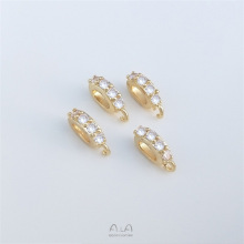 保色14K包金镶嵌锆石手链项链吊坠扣挂件连接环吊扣diy瓜子扣配件