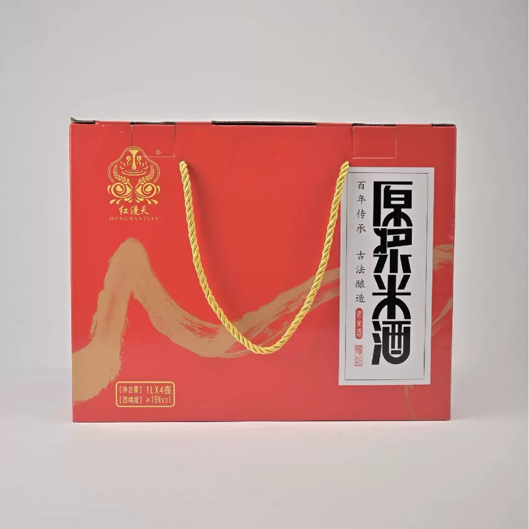 米酒批发礼盒装塑料壶1Lx4壶湖北红漫天厂家零售陈酿手工原浆米酒