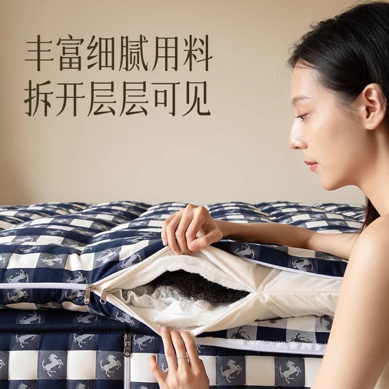 马尾毛驼毛记忆棉床垫1.8m独立袋装弹簧席梦思家用加厚软弹簧床垫|undefined
