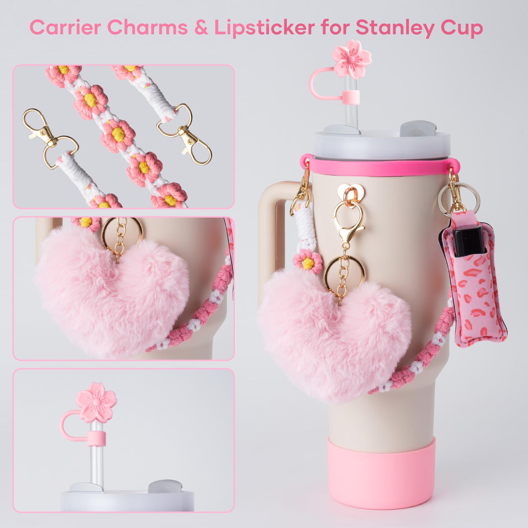 110g Weight Straw Decorative Cap Kitchen and drinking utensils 1 Set Quantity Banquet, Party Occasion Nylon, Plush, Silica Gel Material Multicolor Pattern Casual, Elegant Style Casual Elegant Multicolor Nylon Plush Silica Gel Straw Decorative Cap 1 Set 1