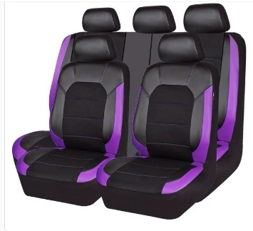 Universal seat cover, seat cover bracket sandwich stitching leather - purple-flank-nine-piece-set