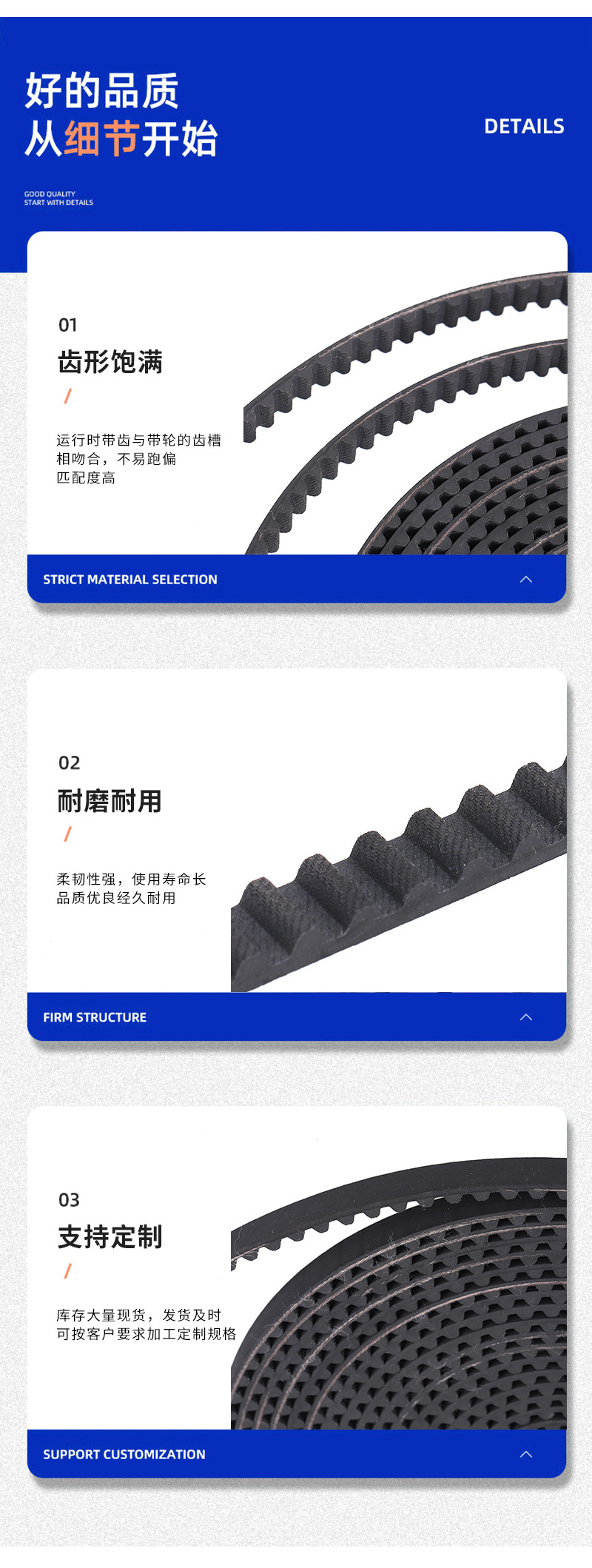 S8M Open Synchronous Belt Automatic Door Drive Belt Automatic Door Belt Neoprene Synchronous Belt