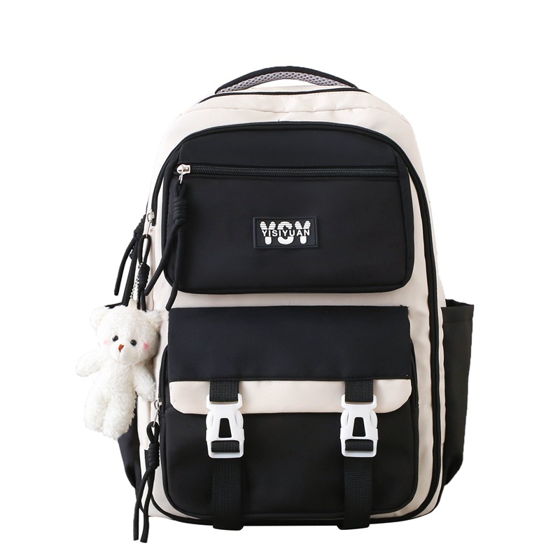 Bolsa de escuela de estudiantes coreanos de escuela secundaria, alta capacidad, color de marea, mochila de mujer, mochila multifuncional.