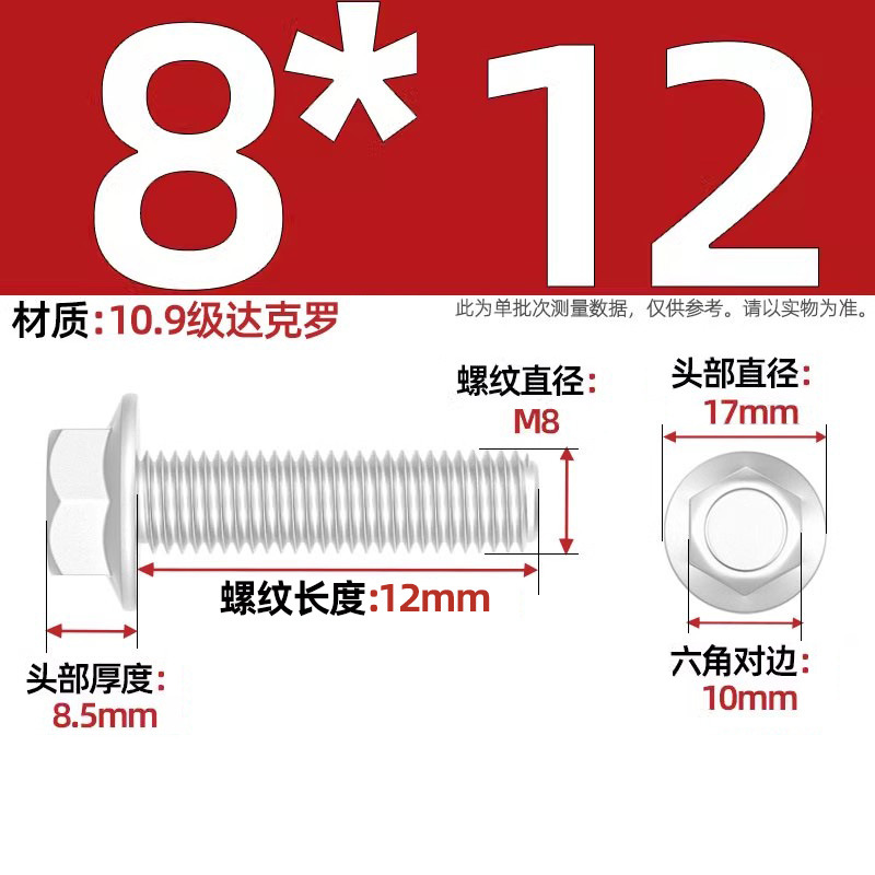 Болт шестигранный Tianzhuo M8x12 полная резьба