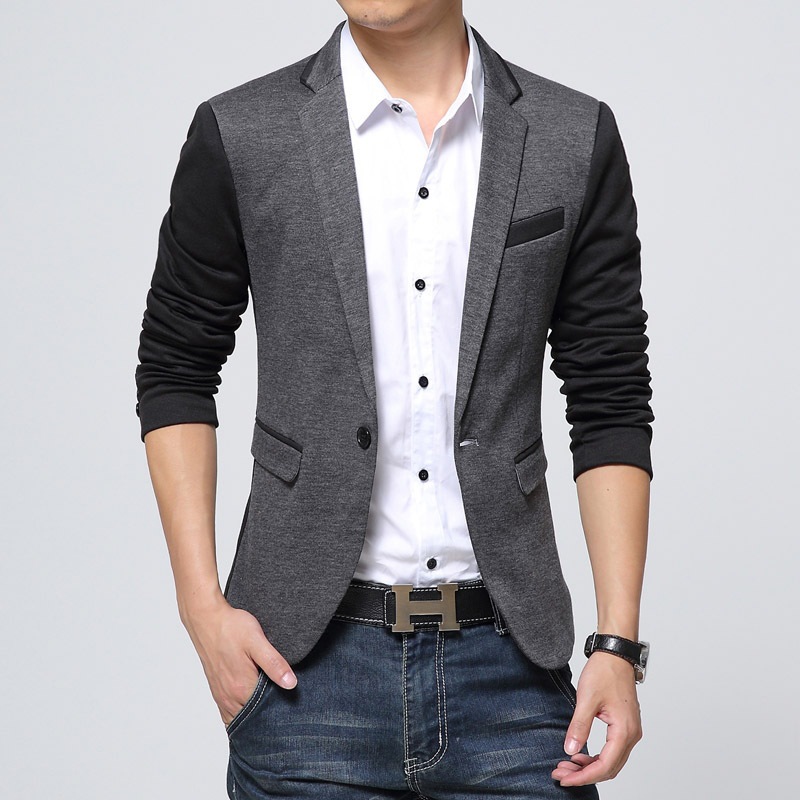 Estilo coreano otoño moda nuevo traje chaqueta juvenil de los hombres slim fit un botón casual solo traje chaqueta de los hombres