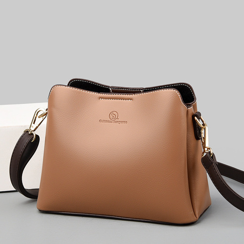 Bucket bag women's cross-border kangaroo soft leather women's bag 2024 bag winter style women's shoulder crossbody bag one piece drop shipping