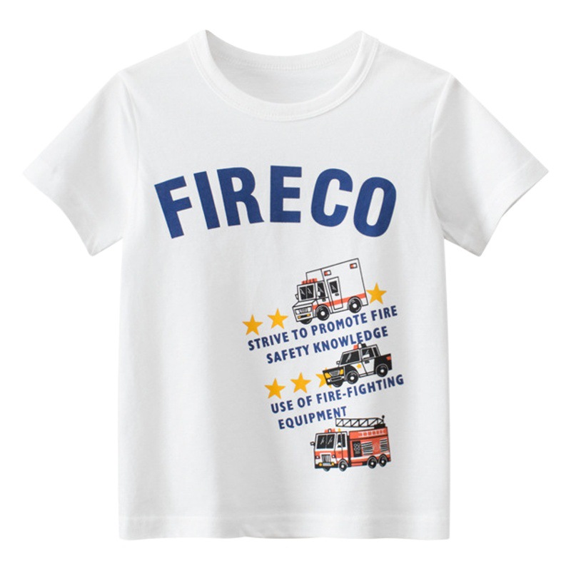 27 niños ropa de los niños transfronterizos ropa de verano nuevos niños de manga corta camiseta cuello redondo ropa de bebé niños al por mayor suministro de primera mano