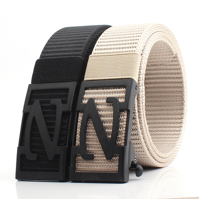 泓昇 字母z不锈钢胶牙自动扣尼龙带休闲腰带帆布带自动扣裤带批发|ms