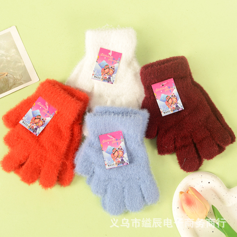 5 위안 12 봉제 장갑 소녀와 학생 핑거 장갑 냉방성 및 온난 한 쓰기 편리 교수형 보드
