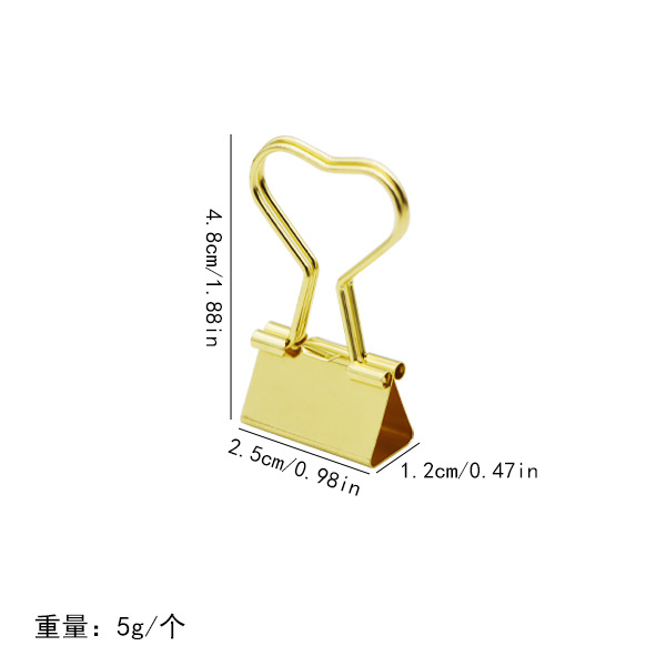 25mm 골드 러브 바인더 클립