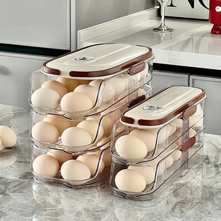 Portable Egg Storage Box Refrigerator Side Door Storage Rack Kitchen Special Drawer-Type Egg Preservation Box Organization Artifact