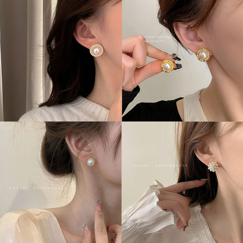 진주 귀걸이, 틈새 디자인, 가벼운 럭셔리, 고급스러운 느낌의 여성용 귀걸이, 심플한 레트로, 틈새 시장 귀걸이, 귀걸이 도매