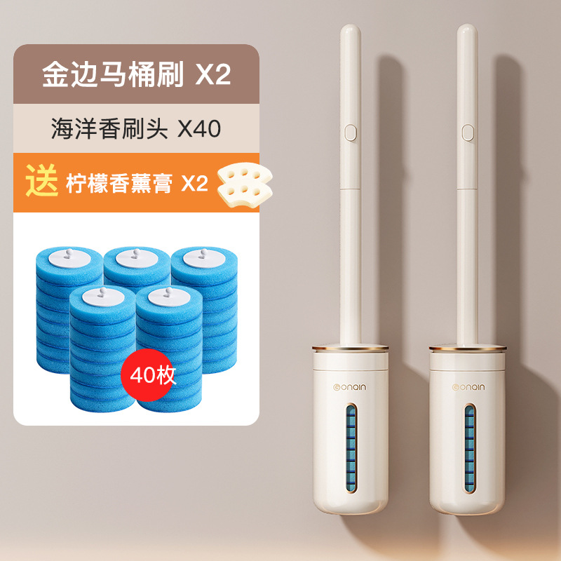 Cepillo de inodoro desechable hogar sin ángulo muerto cepillo de inodoro reemplazo traje de cabeza colgante de pared artefacto de limpieza de inodoro