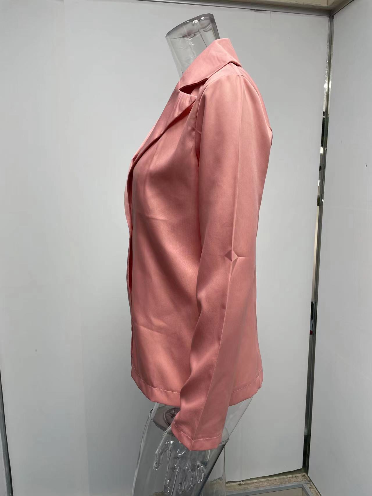 Women's Clothing Long sleeved Solid Color Button Suit Women's Jacket Cardigan_senzul.com