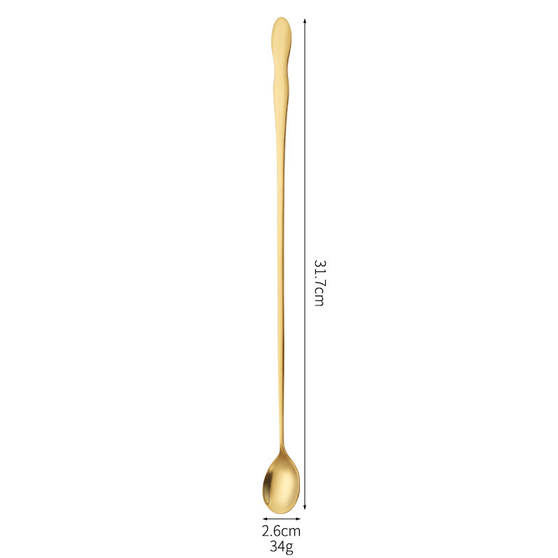 ステンレス食器の長い柄でしょう。ヒョウタンスプーンの二重スプーンと氷スプーンの蜂蜜の量スプーンをかき混ぜます。|undefined