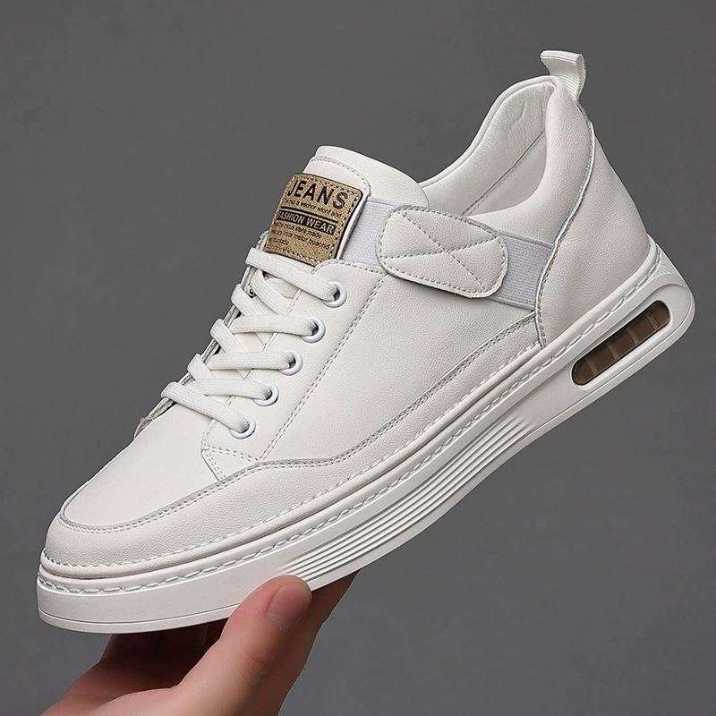 2023 осень, новая осенняя дышащая модная обувь, повседневная обувь из мягкой кожи с мягкой подошвой, белая мужская обувь