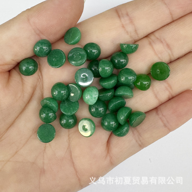 速売通爆金8mm天然石半円形戒面石パッチdiyビーズ部品卸売り