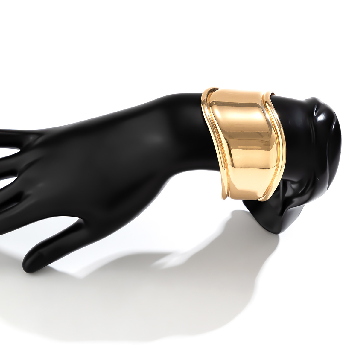 Manschettenarmreif für Damen, offene, breite, glänzende Armbänder, Wickelarmbänder_voghion.com