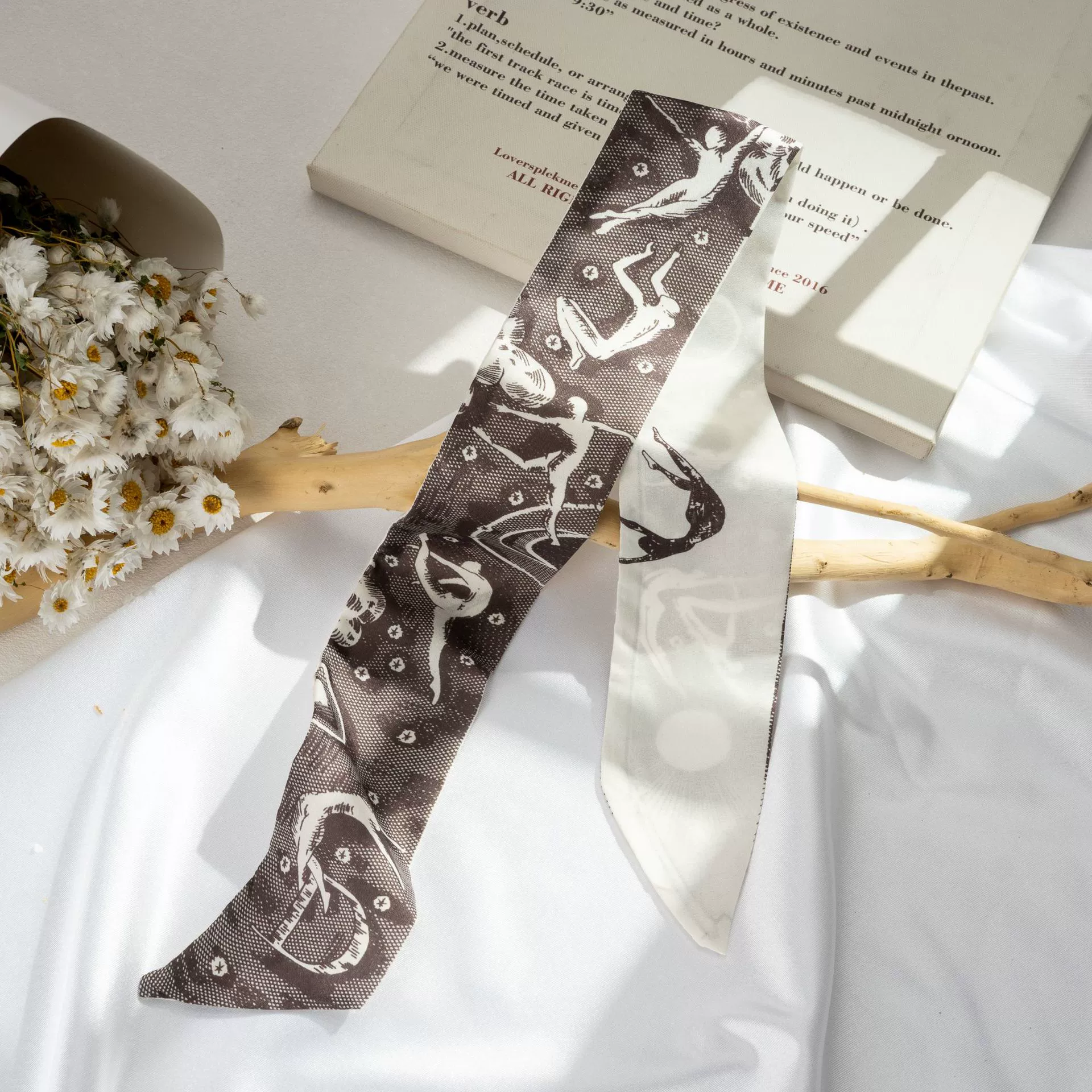 Silk Scarf Hairband (Suhang) long streamer 89×3.8 cm, lightweight gift box option