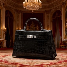 高级感轻奢小众包包女2025新款手提包鳄鱼纹凯莉包大容量通勤包