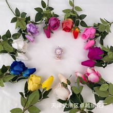 仿真情人节玫蕊装饰外贸出口高端仿真花家居花束玫瑰花手感花材