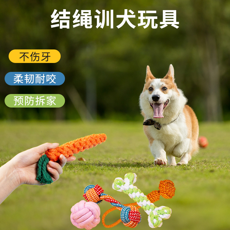 Juguetes para perros, cuerda para masticar, cuerda para dentición, pelota de nudos, Golden Retriever, Teddy, Pomerania, juguetes para perros grandes y pequeños, suministros para mascotas, resistentes a mordeduras