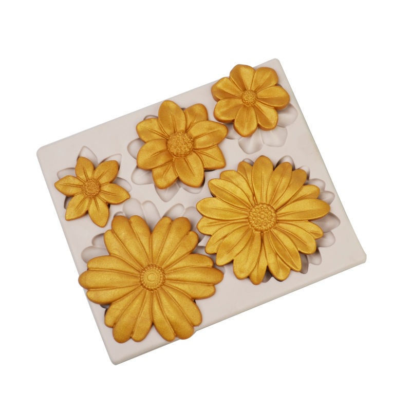 Nuevas herramientas para hornear crisantemo africano pequeño Zou Ju fondant cake molde chocolate cake decoración molde de silicona