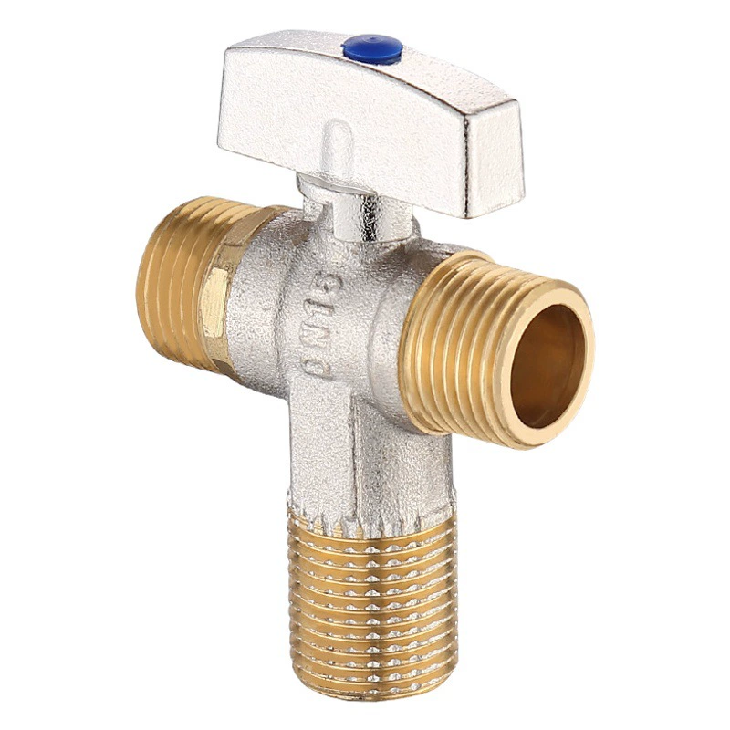 Латунь один-два-два-полный расход большой расход трехходовой угловой клапан газовый утолщение холодный водонагреватель унитаз многофункциональный шаровой клапан