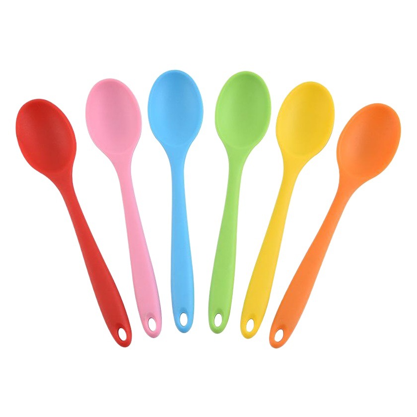 Cuchara de silicona para niños de venta caliente de fábrica sartén antiadherente de cerámica resistente a altas temperaturas cuchara de sopa densa especial cuchara de mezcla cuchara de ensalada