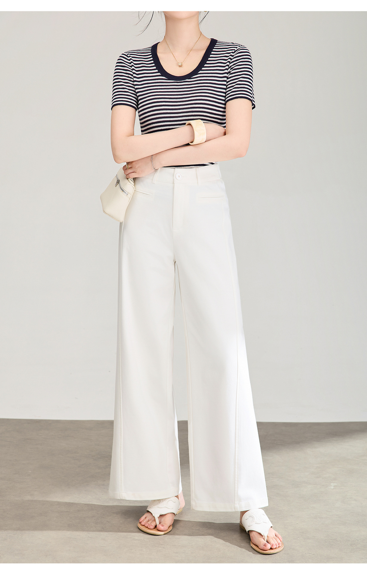 Quần culottes nữ ống rộng dáng lười, chất liệu tencel cotton mềm mại, cạp cao suông nhẹ — Xanh lông mòng đen chi tiết 18