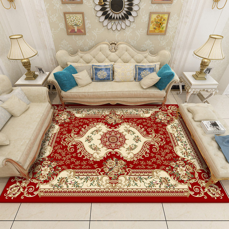 Summer Cool Ice Silk Quilt Cover Boho Vintage Area Rug European-style Carpet Living Room, 2026 New Model, Sofa Coffee Table Rug, Suitable For Hom_voghion.com