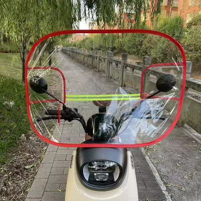 New National Standard Electric Motorcycle front windshield - upper-windshield-windshield-red
