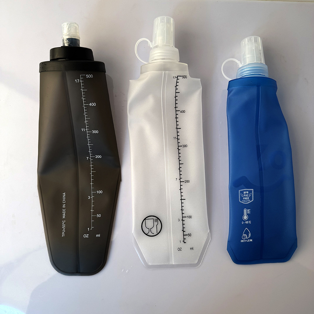 TPU挤压式运动软水袋登山越野便携水壶户外骑行跑步可折叠软水袋