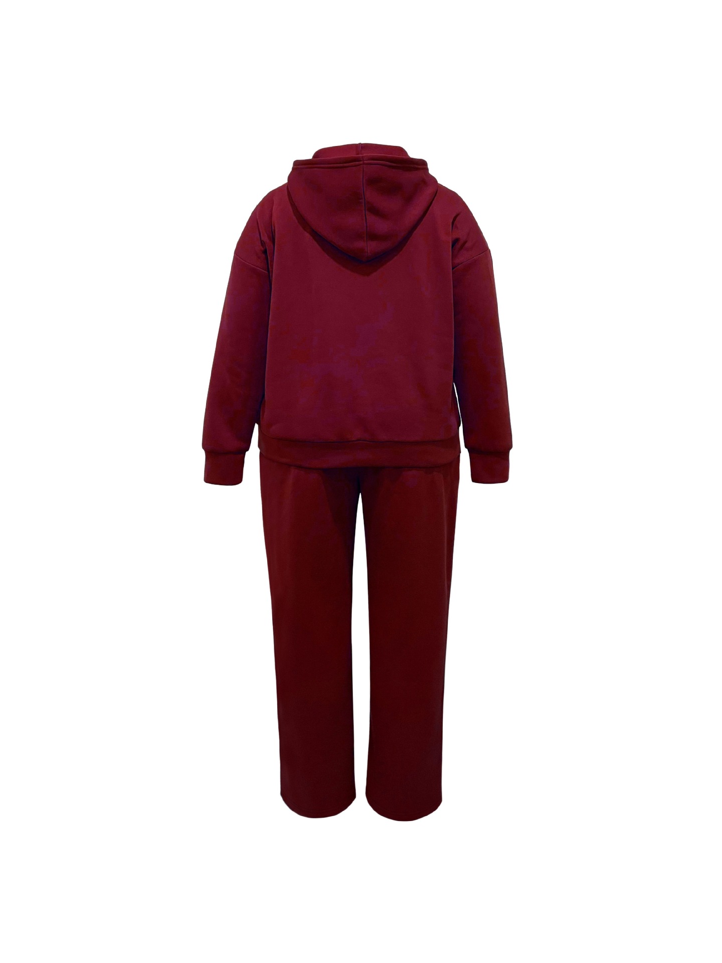 Women's Autumn Winter Hooded Sweatshirt And Straight Leg Pants Set Plus Size Clothing Popular_ecoleips.com