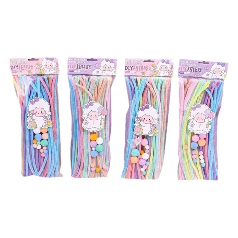 Limpiapipas de colores tipo macaron — tiras peludas para manualidades, joyería o bricolaje, educativas, venta al por mayor