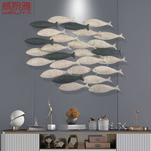 地中海风格鱼群墙面装饰品儿童房创意铁艺壁饰墙上挂件立体墙饰