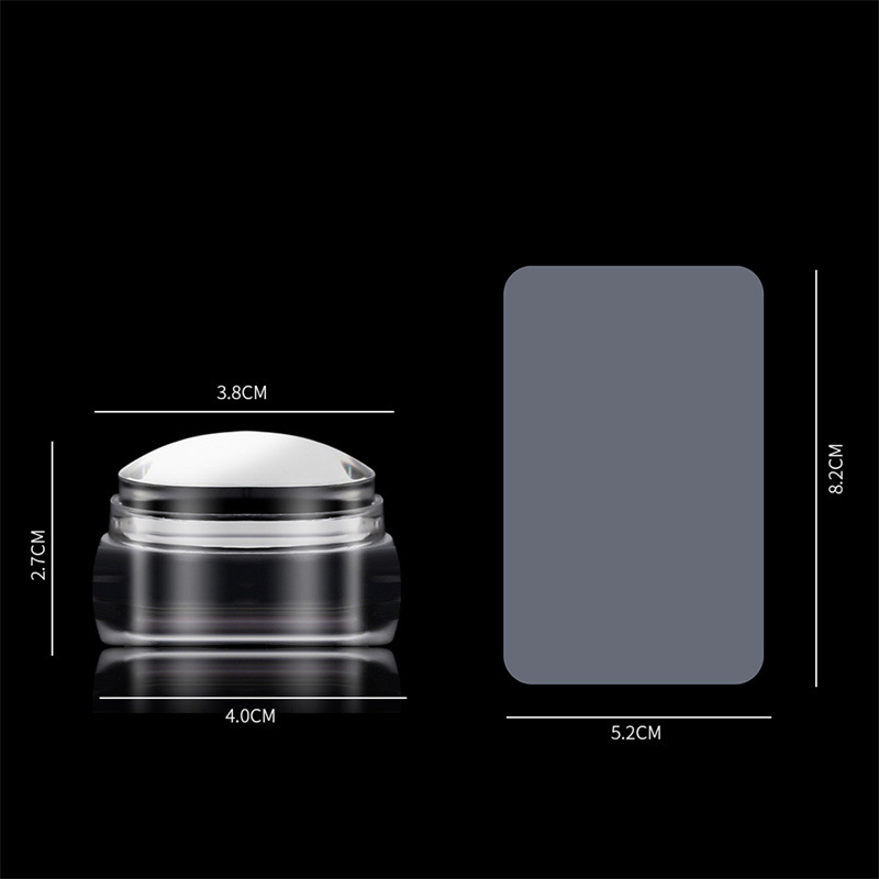 Nueva herramienta de impresión de uñas 3,6 cm cabezal de impresión sello de pieza transparente mate con sello transparente de uñas con tapa