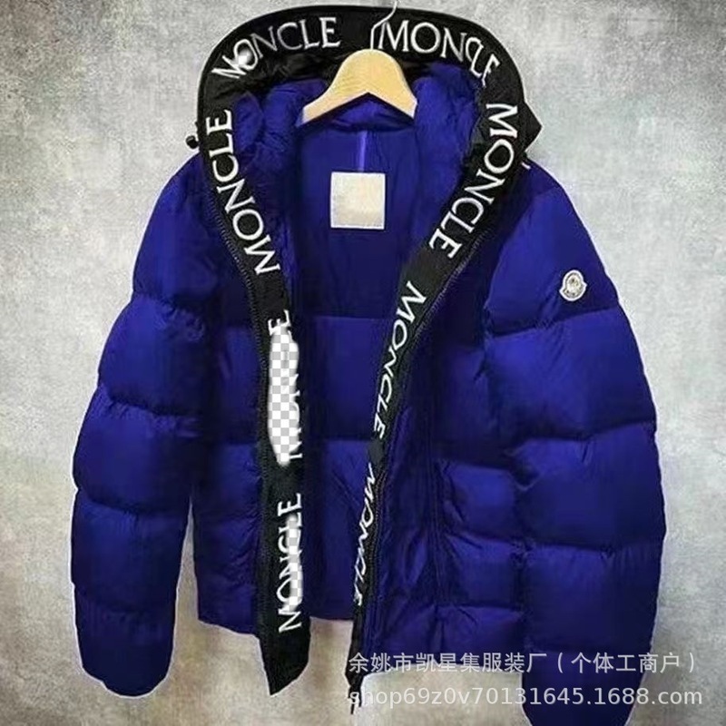 外贸欧洲站冬季蒙家刺绣款棉服时尚保暖字母连帽男女情侣外套夹克|undefined