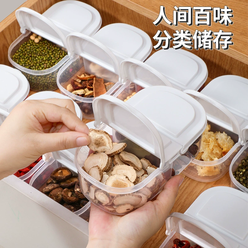 Двойная сетка крытая кухонная приправа Коробка для хранения Многофункциональная кухня Холодильник Spice Прозрачная порция влагостойкие ароматизаторы банки